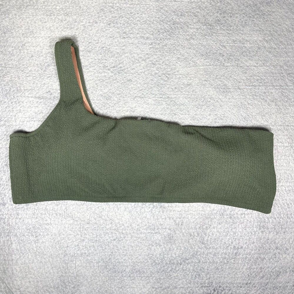J.Crew Scrunchie One-Strap Bikini Top Forrest Green Ladies Size 3X NEW BE715 GSU